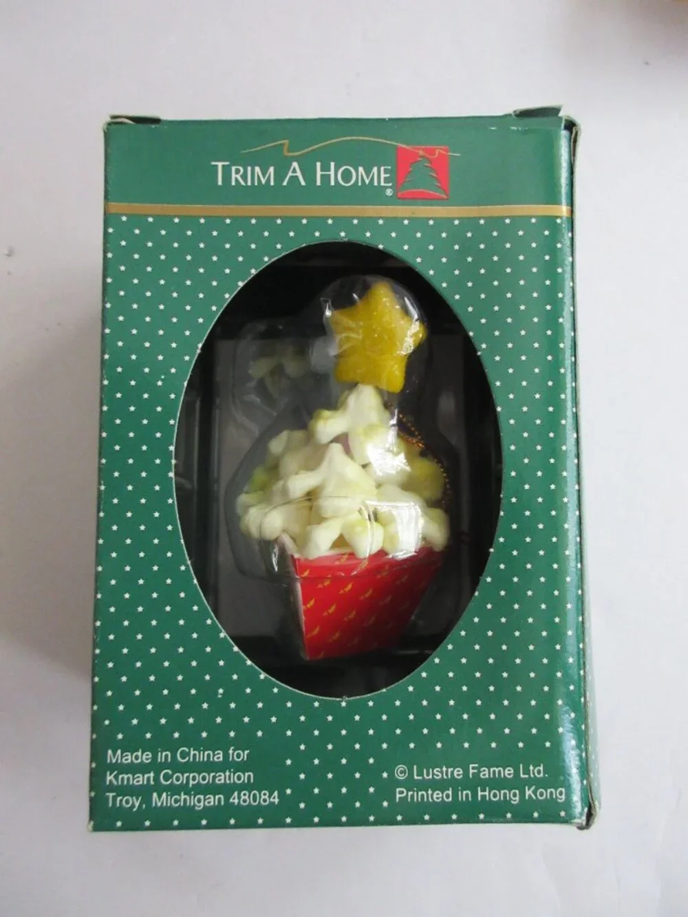 Trim A Home Christmas Tree Ornament Mouse Stringing Santa's Popcorn Kmart 1996
